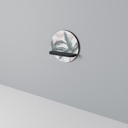 DELICATE BLISS Round Art Shelf In Black Finish