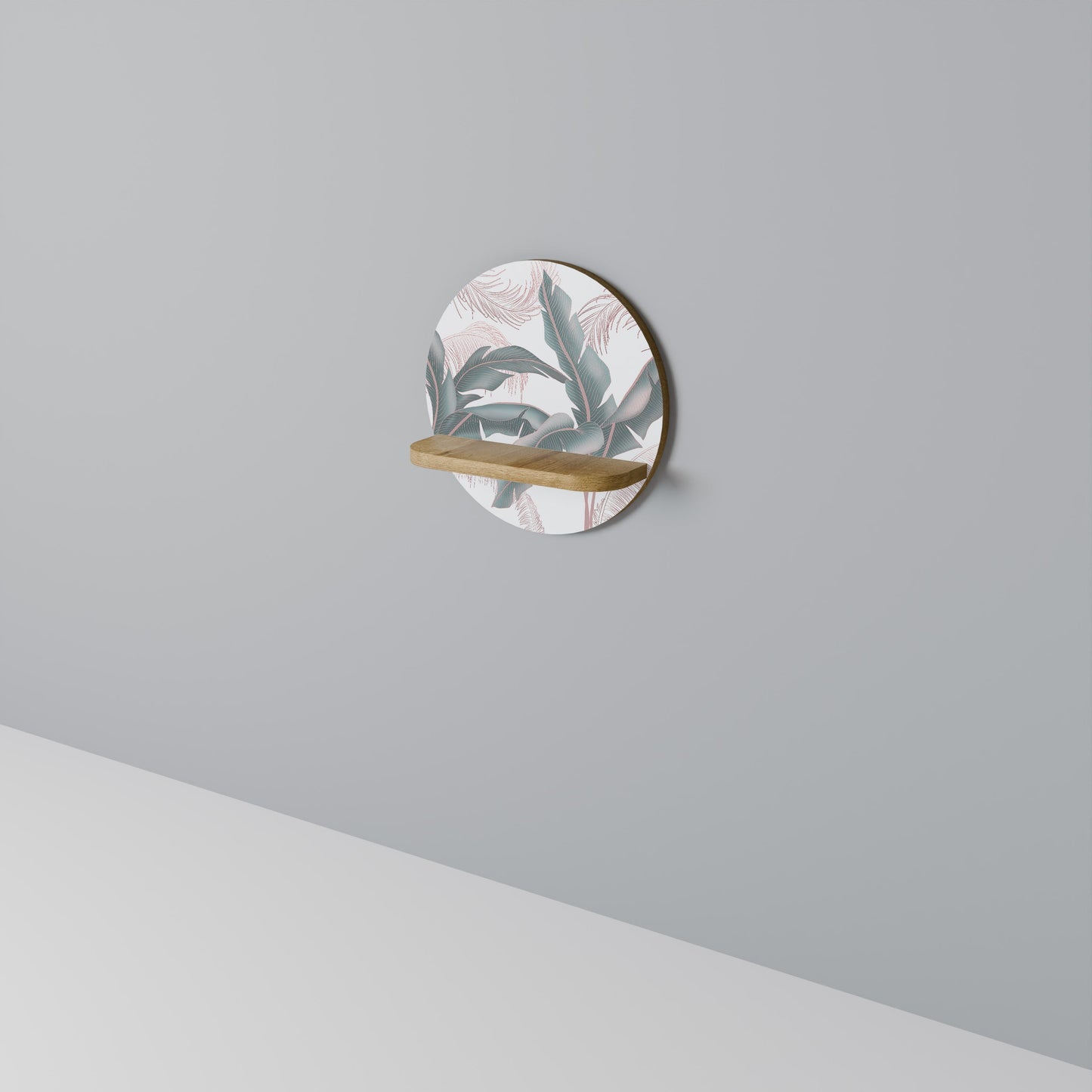 DELICATE BLISS Mensola Rotonda Decorativa in Effetto Rovere