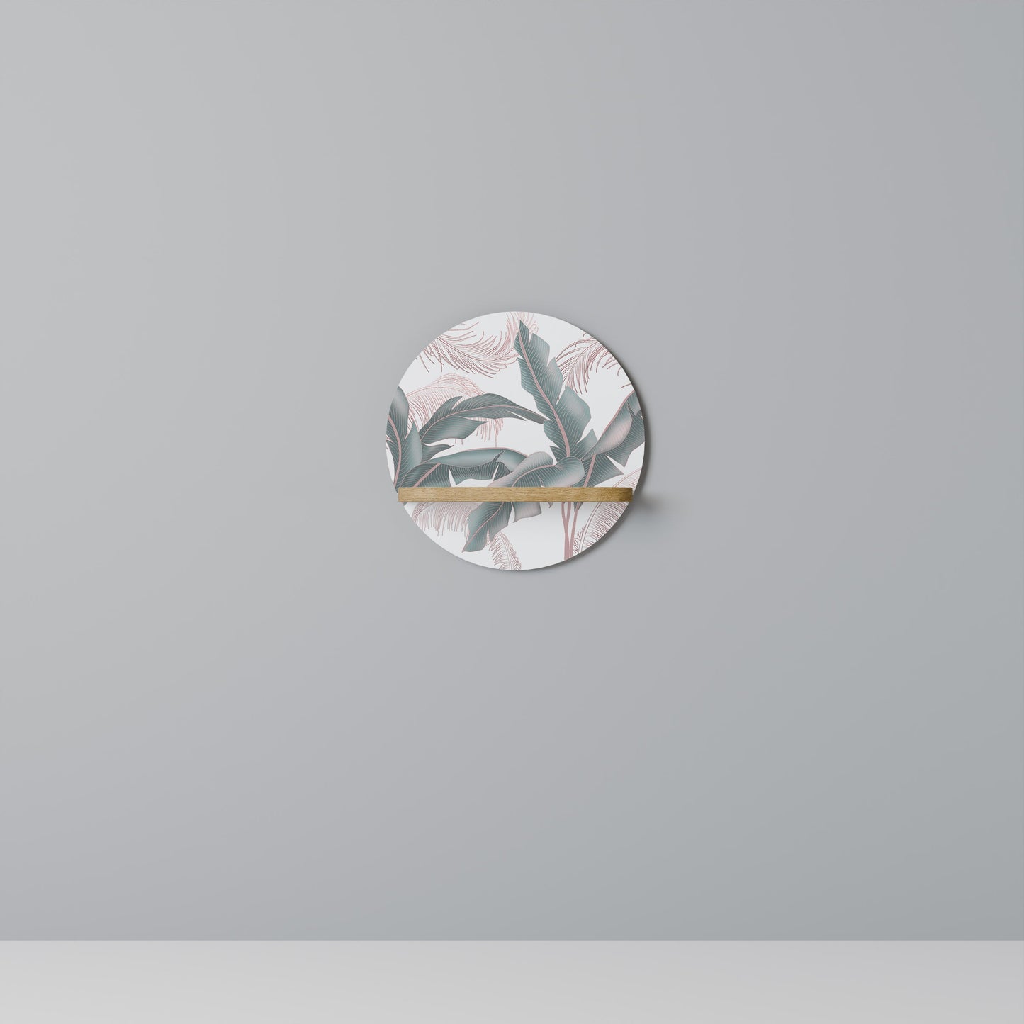 DELICATE BLISS Mensola Rotonda Decorativa in Effetto Rovere