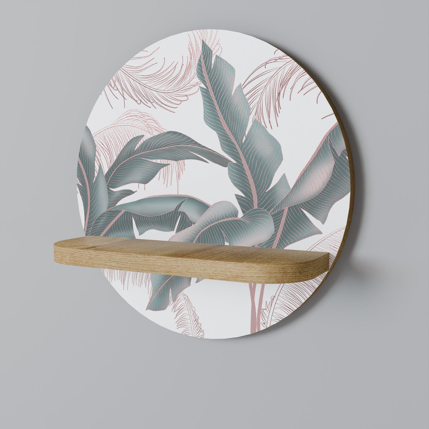 DELICATE BLISS Mensola Rotonda Decorativa in Effetto Rovere