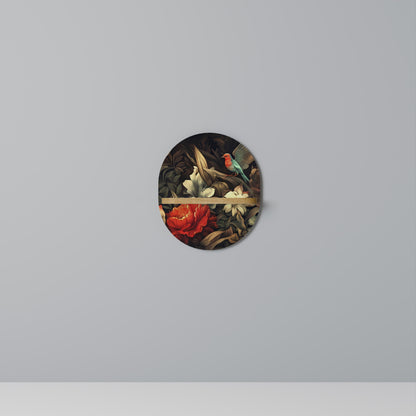 BOTANICAL BIRDSONG Mensola Ovale Decorativa in Effetto Rovere