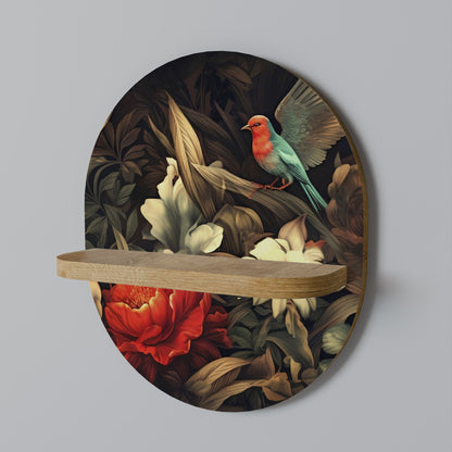 BOTANICAL BIRDSONG Mensola Ovale Decorativa in Effetto Rovere