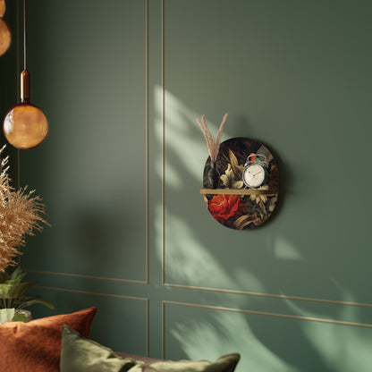BOTANICAL BIRDSONG Mensola Ovale Decorativa in Effetto Rovere