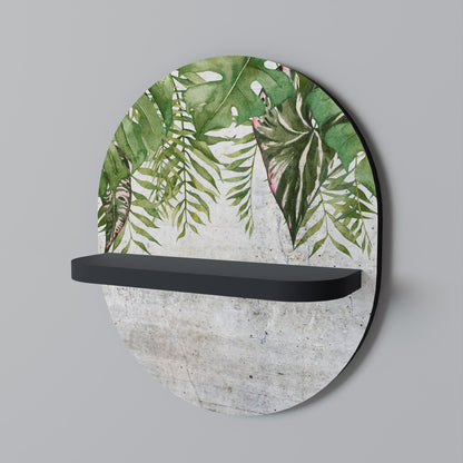 URBAN TROPICS Oval Art Shelf In Black Finish