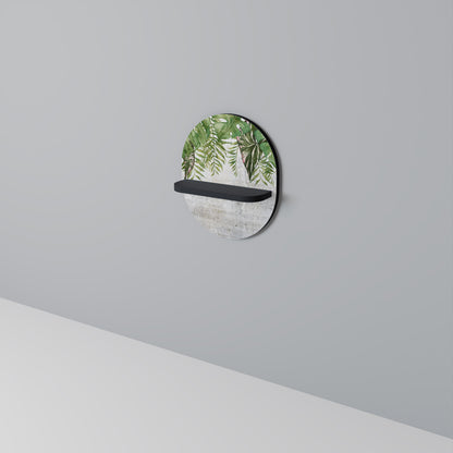 URBAN TROPICS Oval Art Shelf In Black Finish