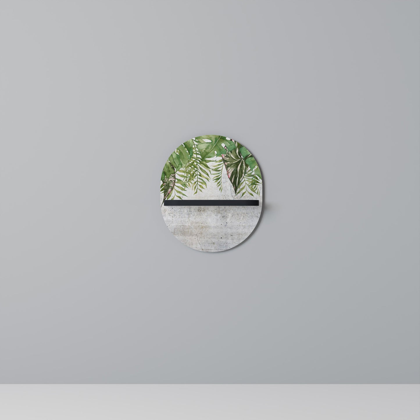 URBAN TROPICS Oval Art Shelf In Black Finish