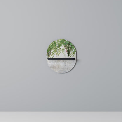 URBAN TROPICS Oval Art Shelf In Black Finish