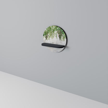 URBAN TROPICS Round Art Shelf In Black Finish