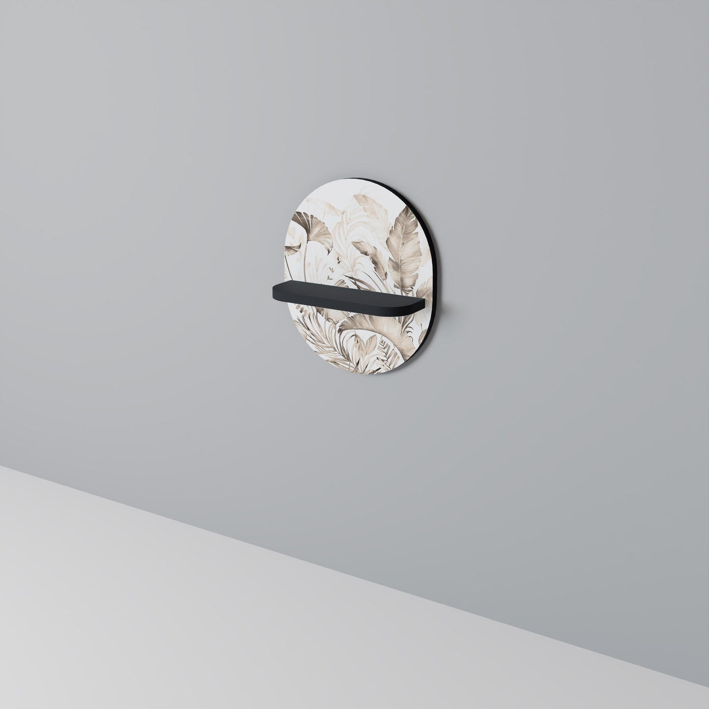 WILD TENDERNESS Oval Art Shelf In Black Finish