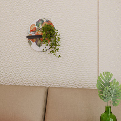 FLEETING DAYS Oval Art Shelf In Black Finish