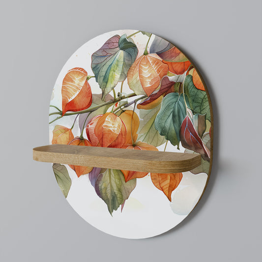 FLEETING DAYS Oval Art Shelf In Oak Effect