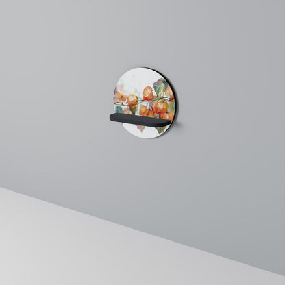 FLEETING DAYS Round Art Shelf In Black Finish