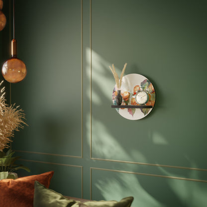 FLEETING DAYS Round Art Shelf In Black Finish