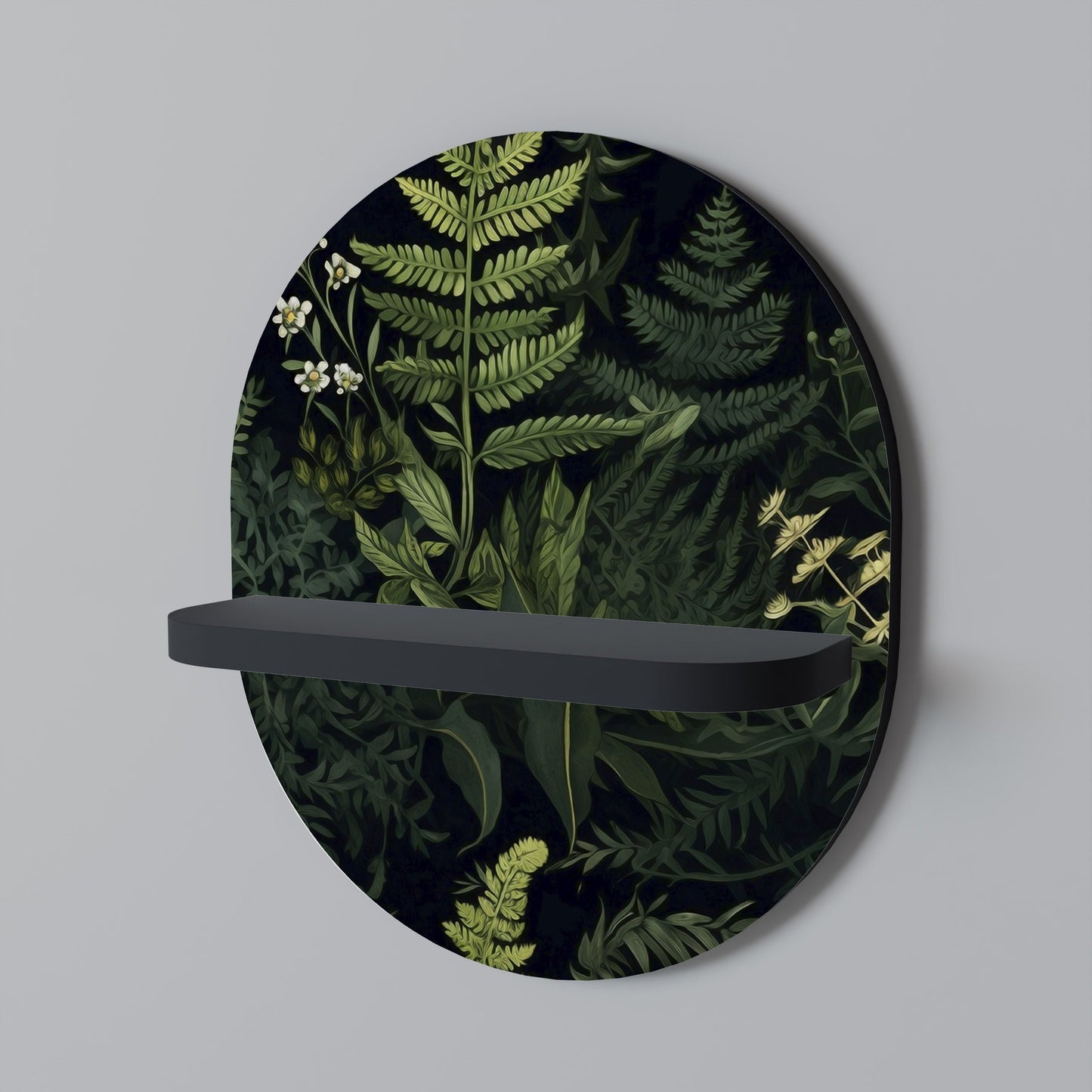 FOREST WONDERS Oval Art Shelf In Black Finish