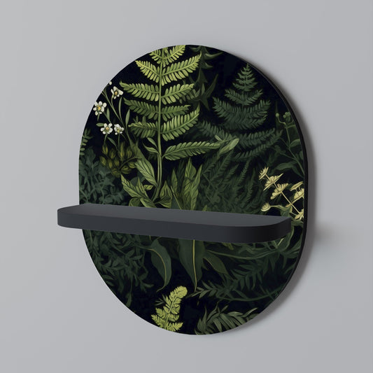 FOREST WONDERS Oval Art Shelf In Black Finish