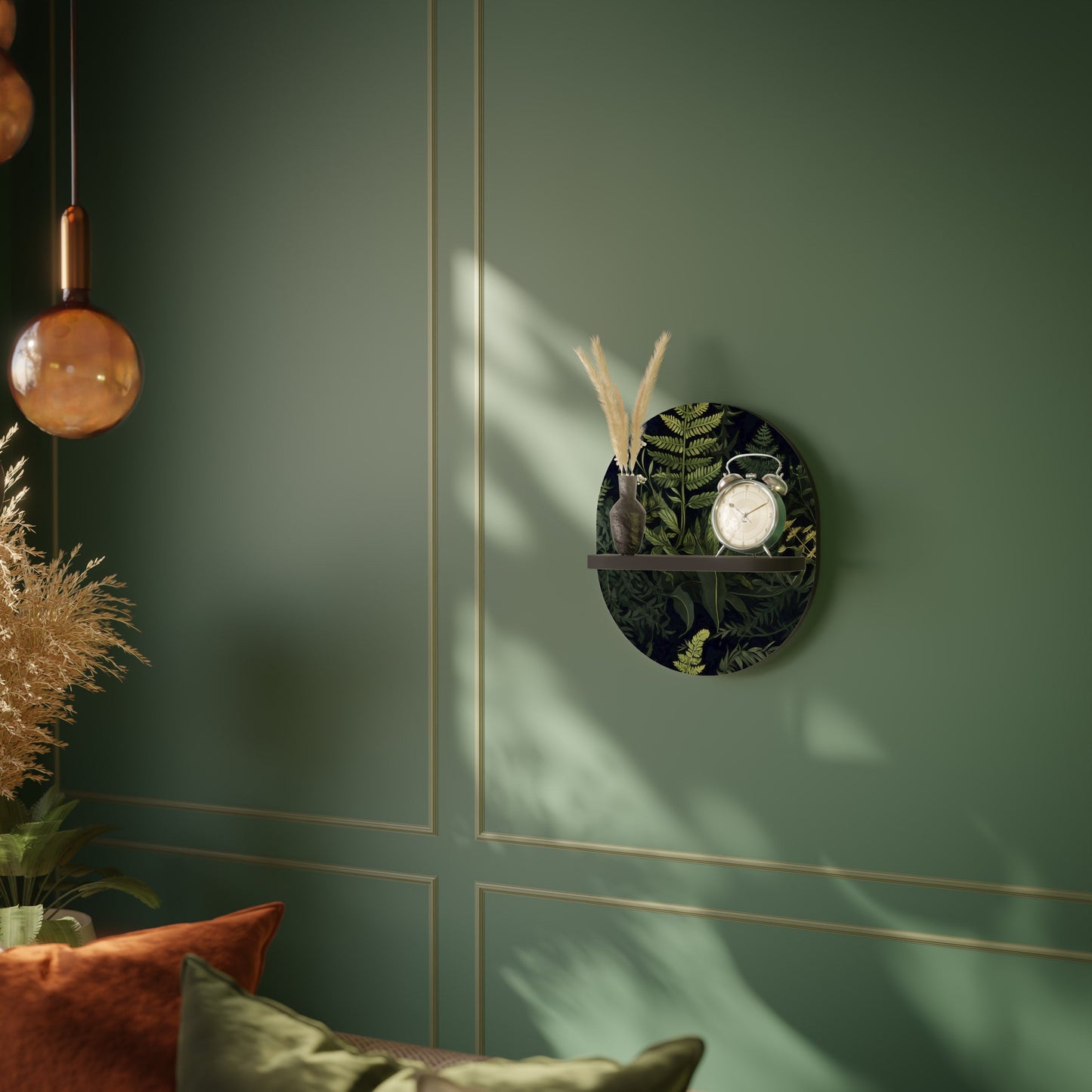 FOREST WONDERS Oval Art Shelf In Black Finish