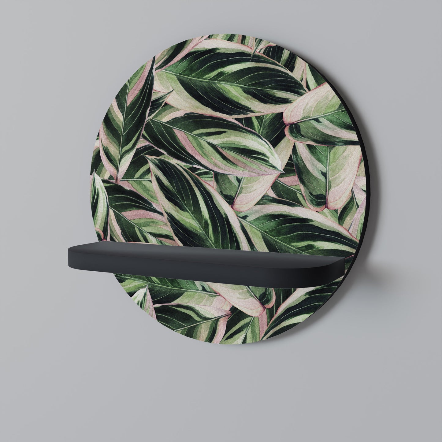 EERIE STROMANTHE Round Art Shelf In Black Finish