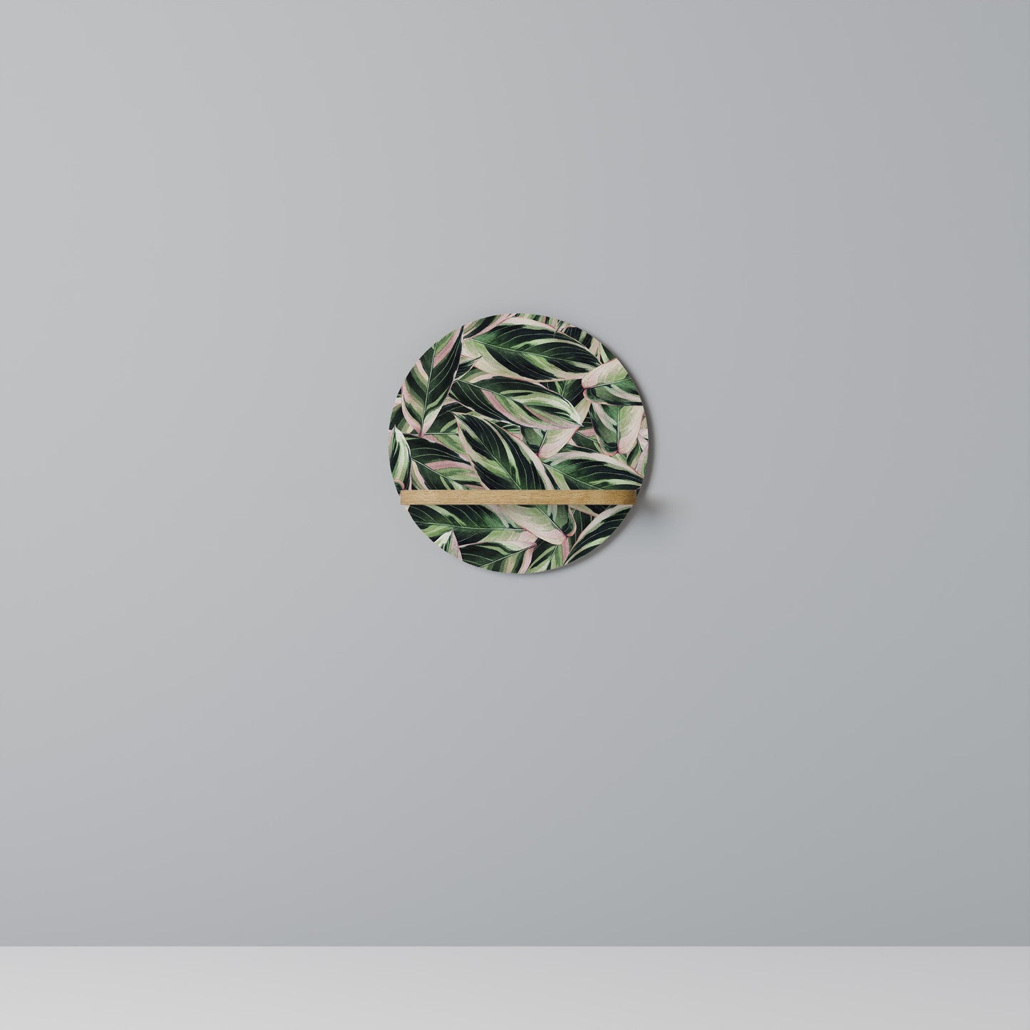 EERIE STROMANTHE Mensola Rotonda Decorativa in Effetto Rovere