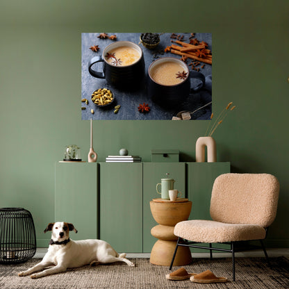 WARMTH IN A CUP Peel and Stick Horizontal Poster