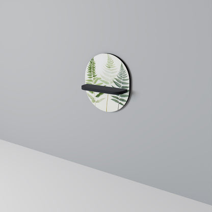 FERN MAJESTY Oval Art Shelf In Black Finish