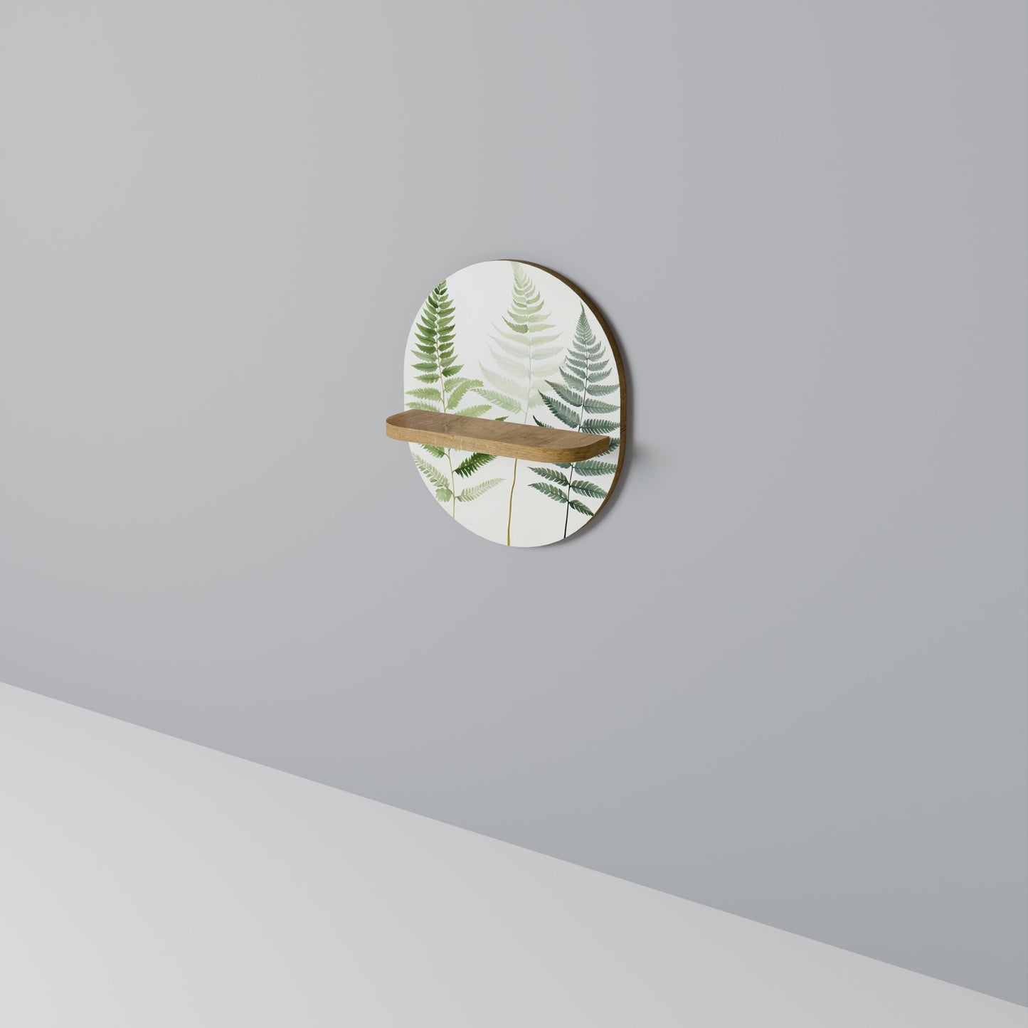 FERN MAJESTY Mensola Ovale Decorativa in Effetto Rovere