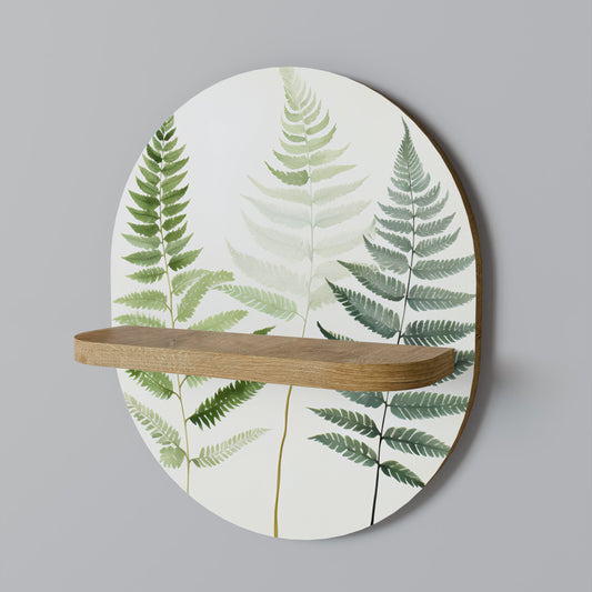 FERN MAJESTY Oval Art Shelf In Oak Effect