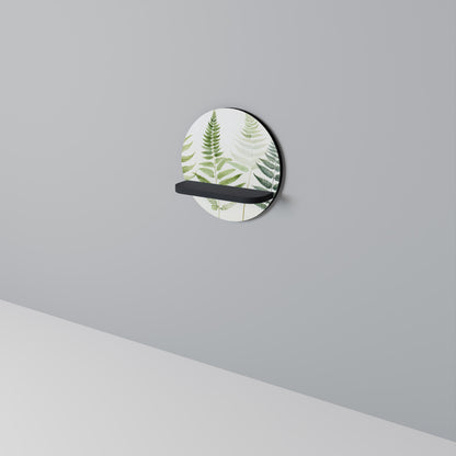 FERN MAJESTY Round Art Shelf In Black Finish