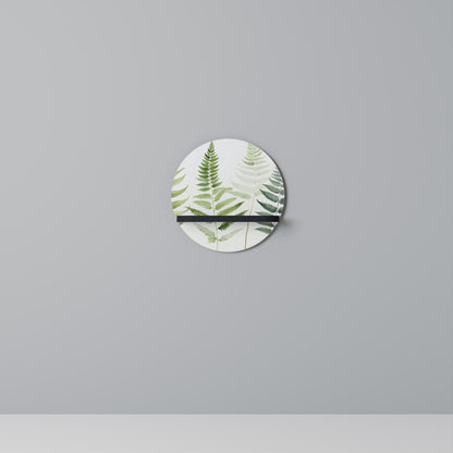 FERN MAJESTY Round Art Shelf In Black Finish