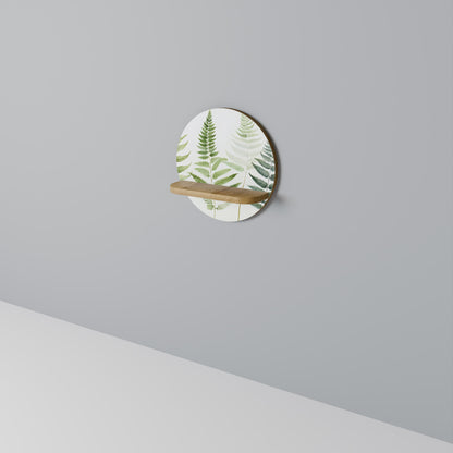 FERN MAJESTY Mensola Rotonda Decorativa in Effetto Rovere