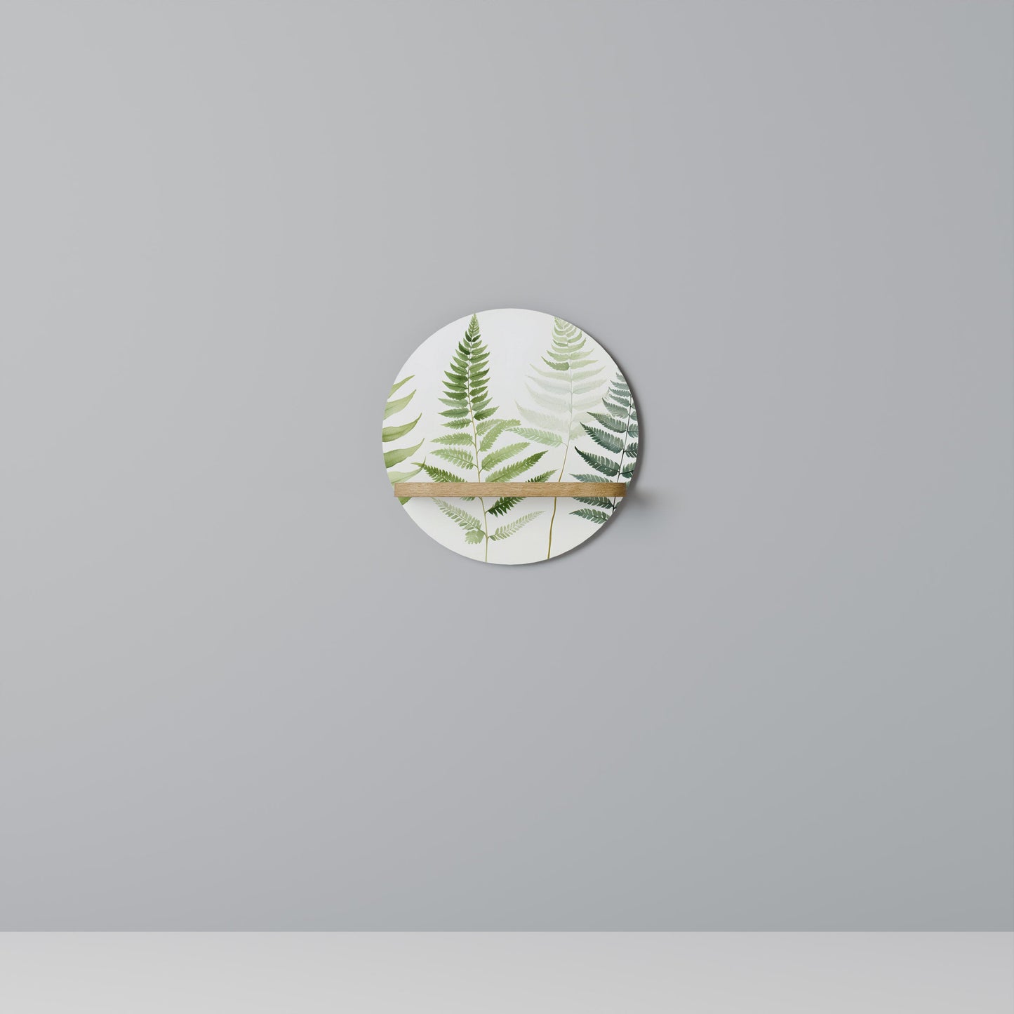 FERN MAJESTY Mensola Rotonda Decorativa in Effetto Rovere