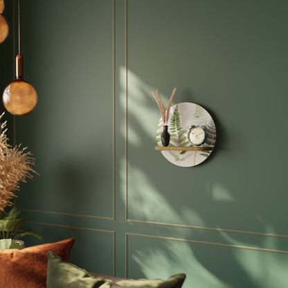 FERN MAJESTY Mensola Rotonda Decorativa in Effetto Rovere