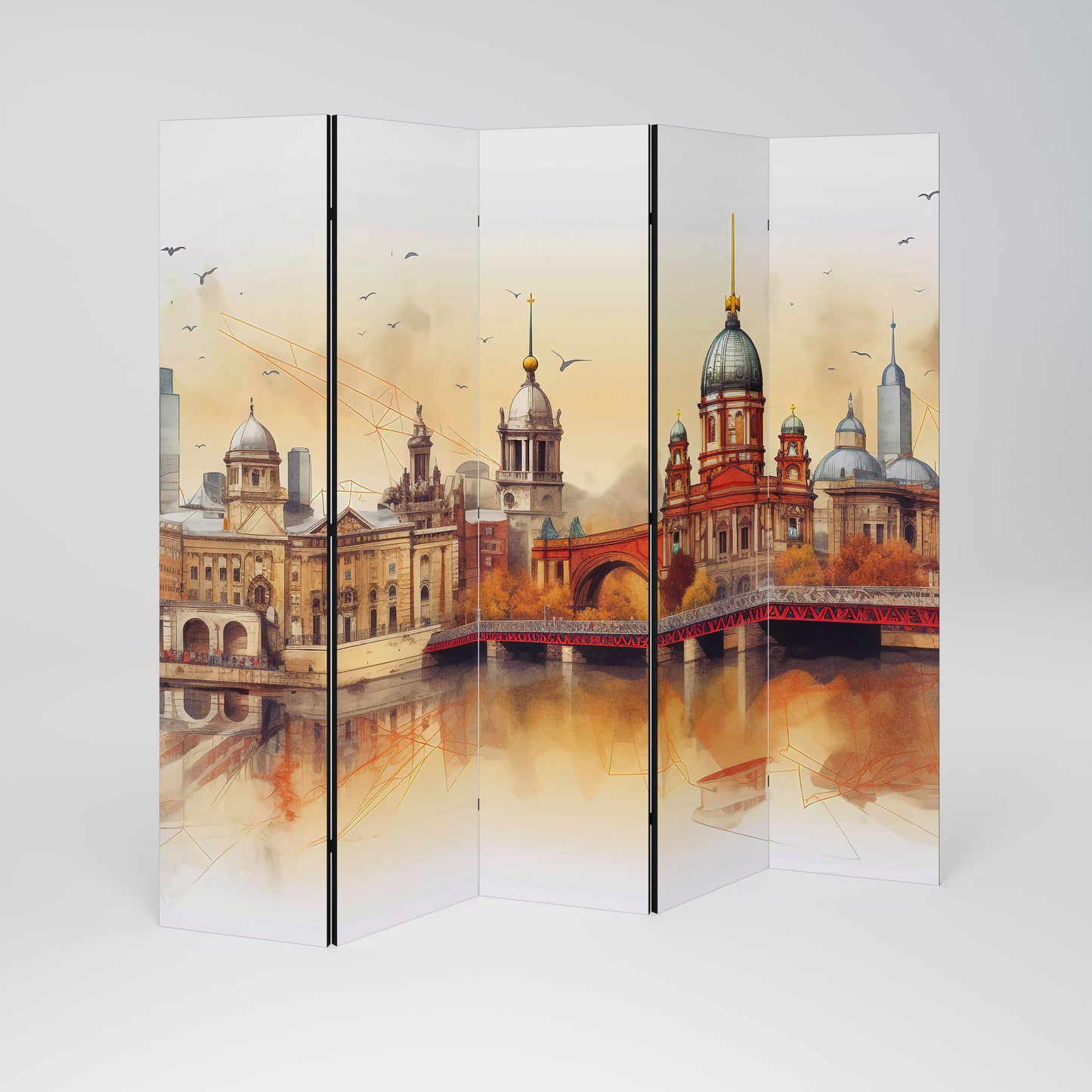 BERLIN SPIRIT Decorative 5-Panel Room Divider