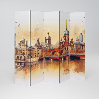 BERLIN SPIRIT Decorative 5-Panel Room Divider