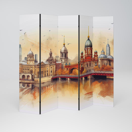 BERLIN SPIRIT Decorative 5-Panel Room Divider