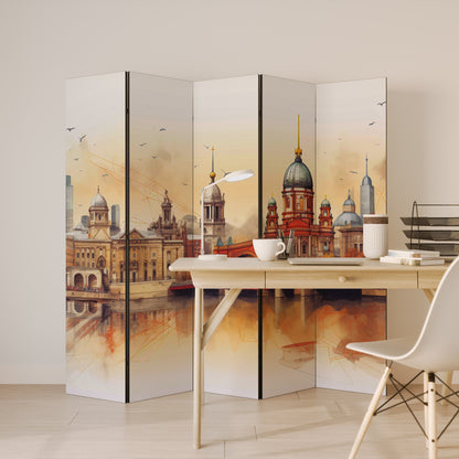 BERLIN SPIRIT Decorative 5-Panel Room Divider