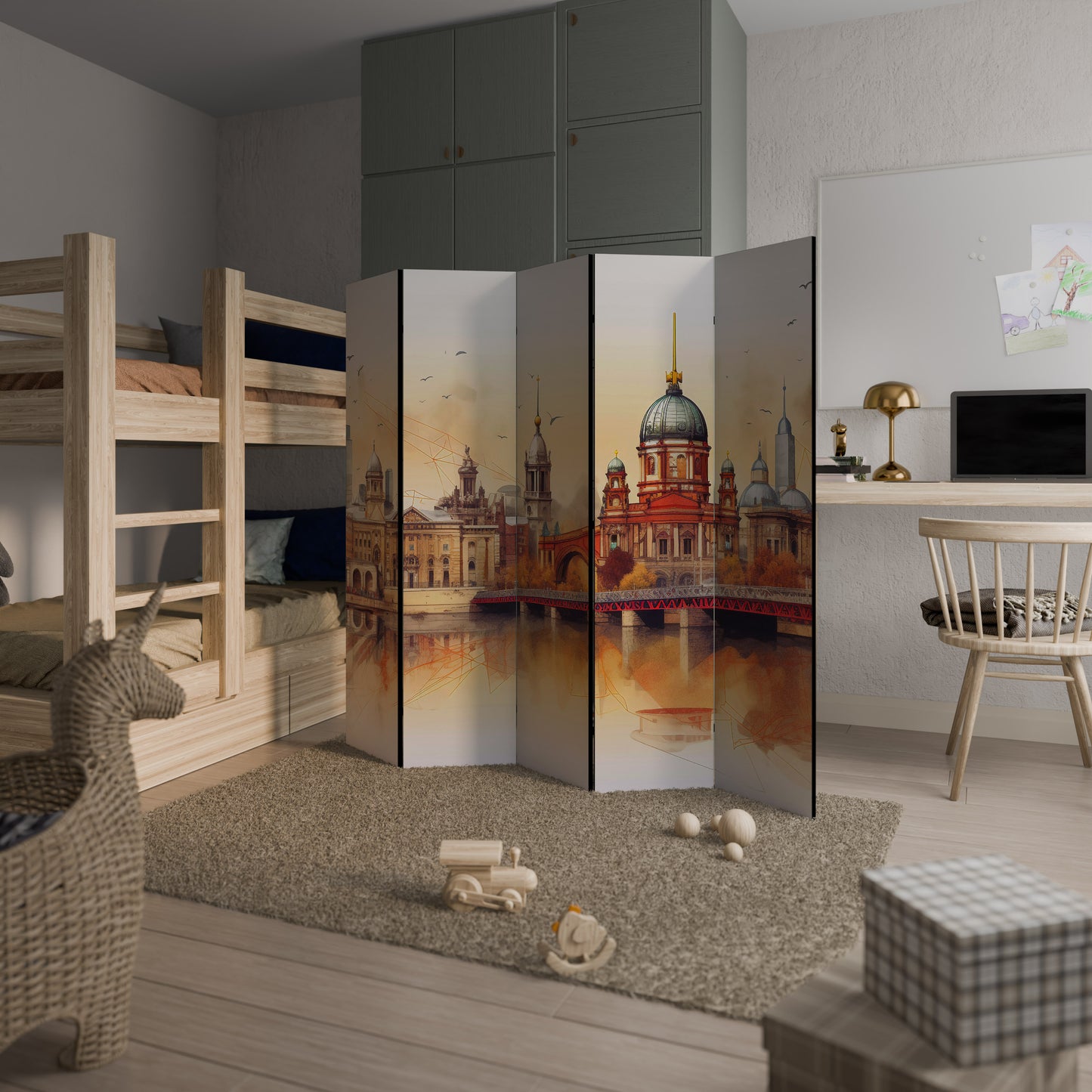 BERLIN SPIRIT Decorative 5-Panel Room Divider