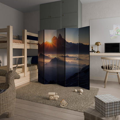 MOUNTAINS AT DAWN Decorative 5-Panel Room Divider
