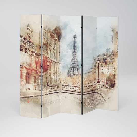 PARISIAN DAYDREAM Decorative 5-Panel Room Divider