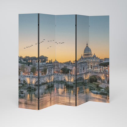 REFLECTIONS OF ROME Decorative 5-Panel Room Divider