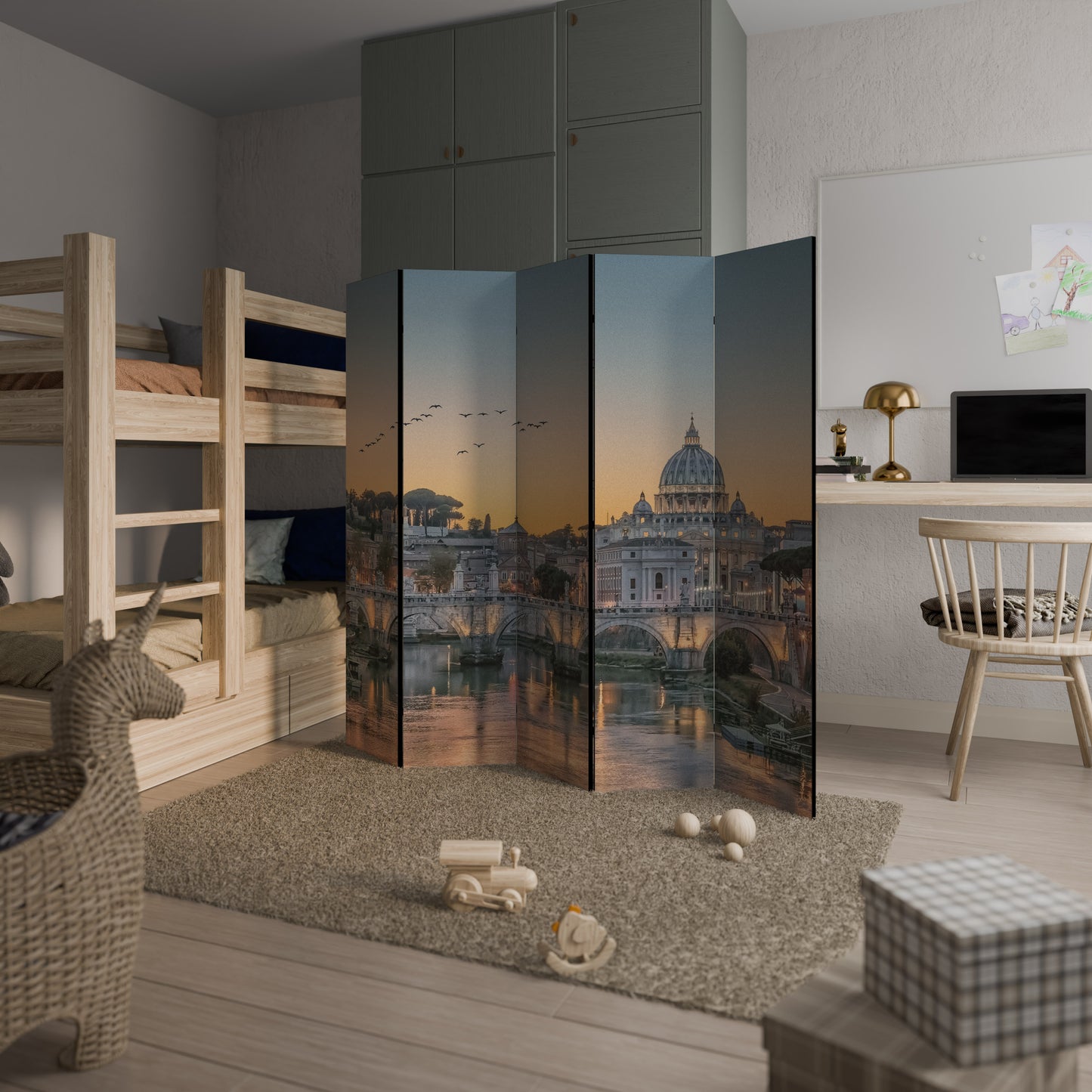 REFLECTIONS OF ROME Decorative 5-Panel Room Divider