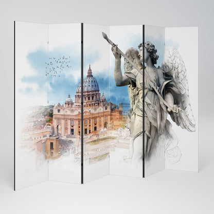 MYSTICAL CITYSCAPE RELIC - Divisorio decorativo per ambienti a 6 pannelli