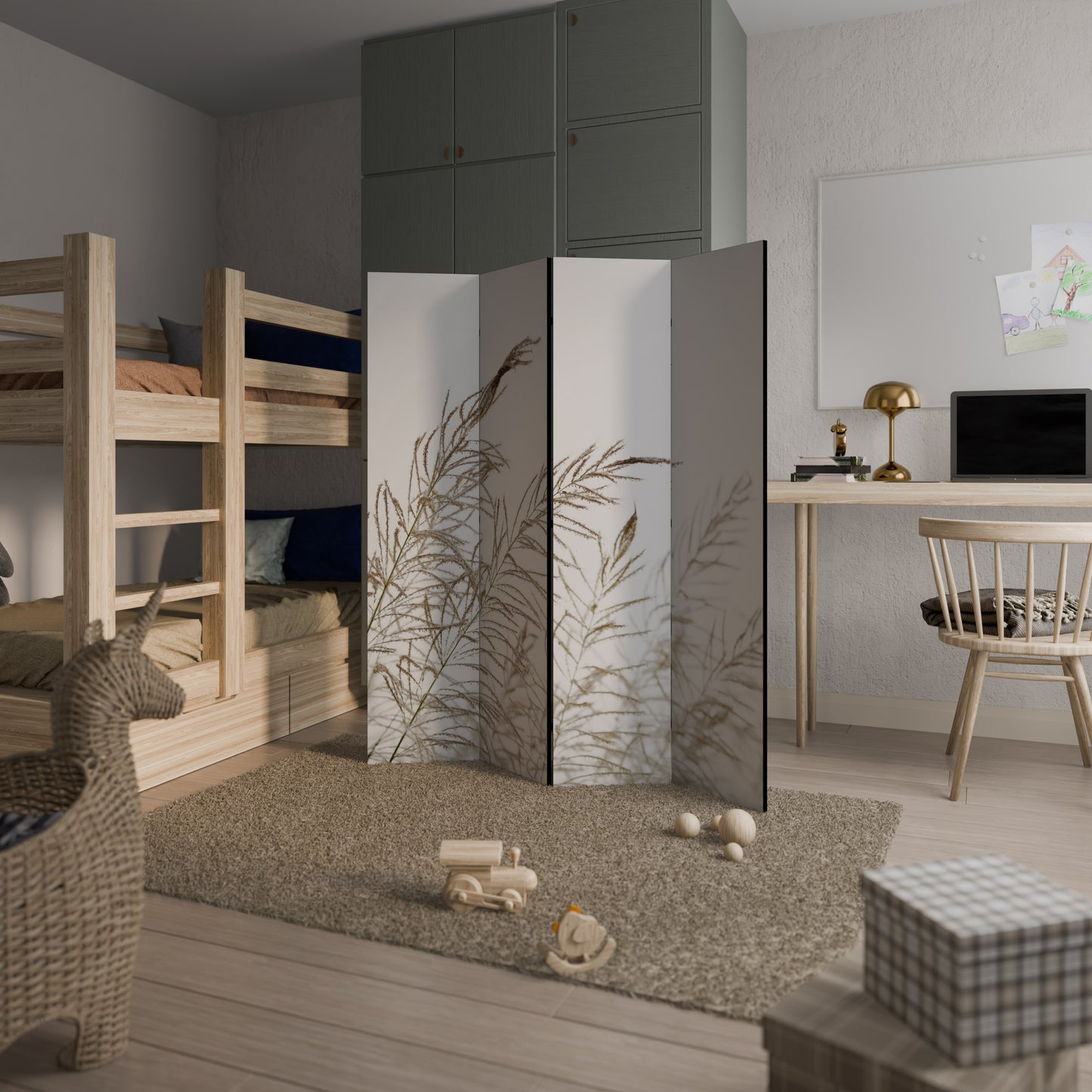 WHISPERING WINDS Decorative 4-Panel Room Divider