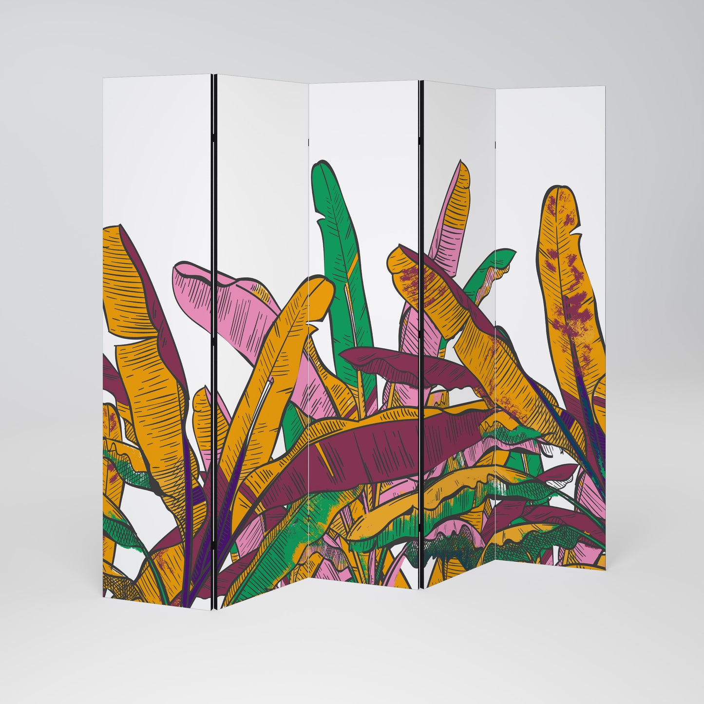 TROPICAL GLOW Decorative 5-Panel Room Divider