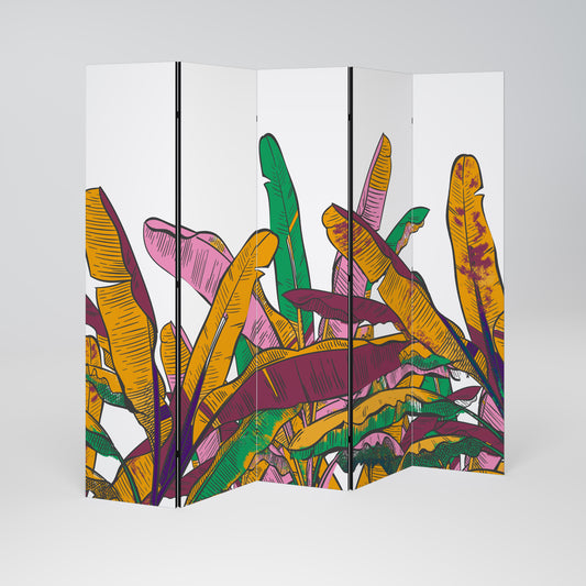 TROPICAL GLOW Decorative 5-Panel Room Divider
