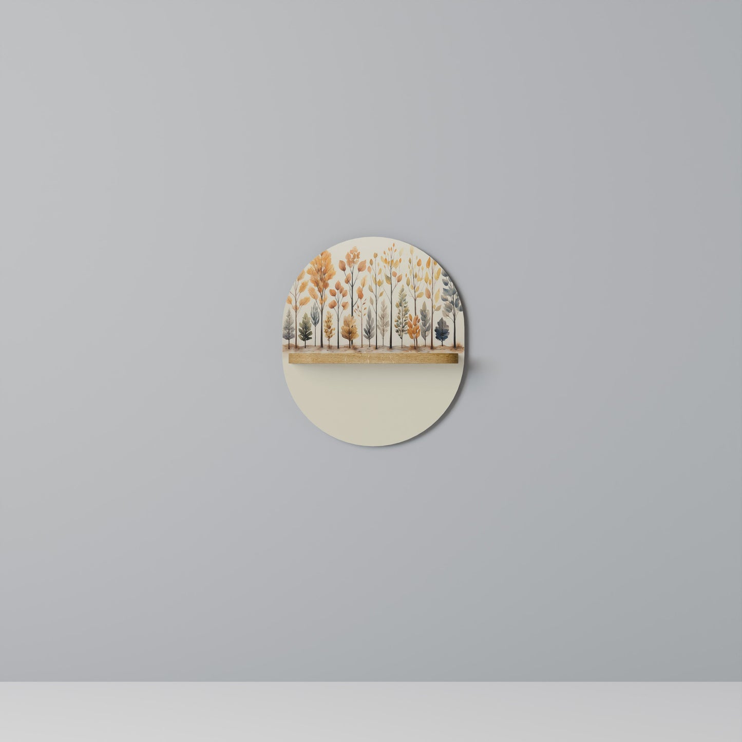 AUTUMN FOREST Mensola Ovale Decorativa in Effetto Rovere