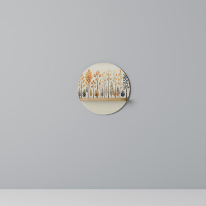 AUTUMN FOREST Round Art Shelf In Oak Effect