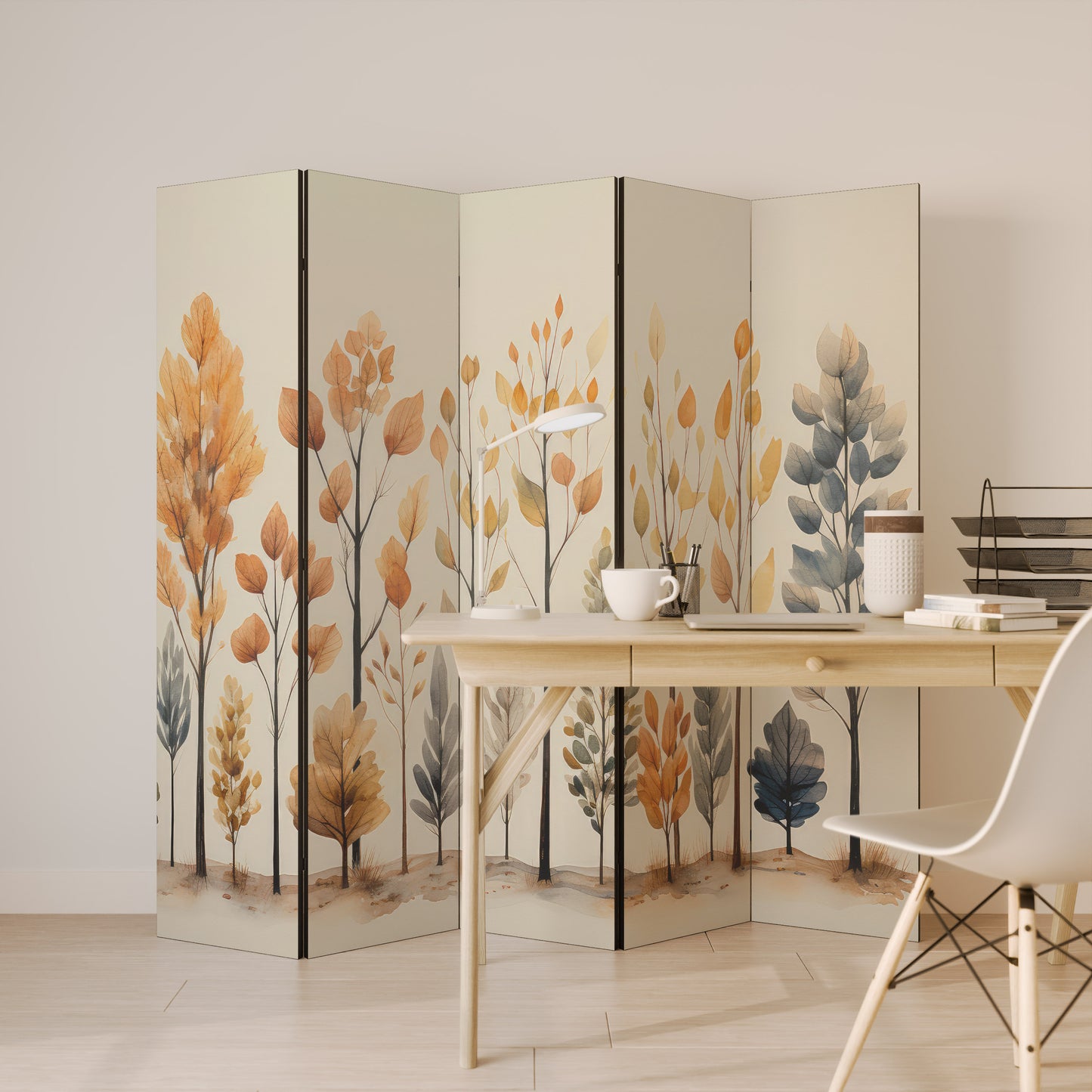 AUTUMN FOREST Decorative 5-Panel Room Divider