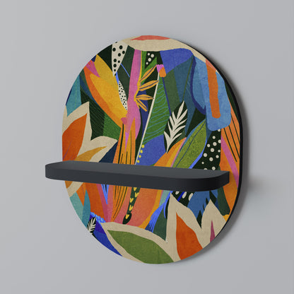 RAMPANT VEGETATION Oval Art Shelf In Black Finish