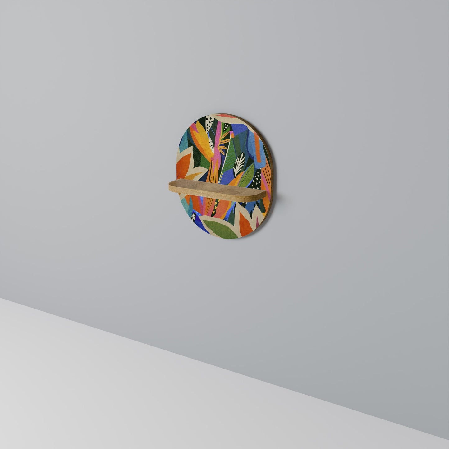 RAMPANT VEGETATION Mensola Ovale Decorativa in Effetto Rovere