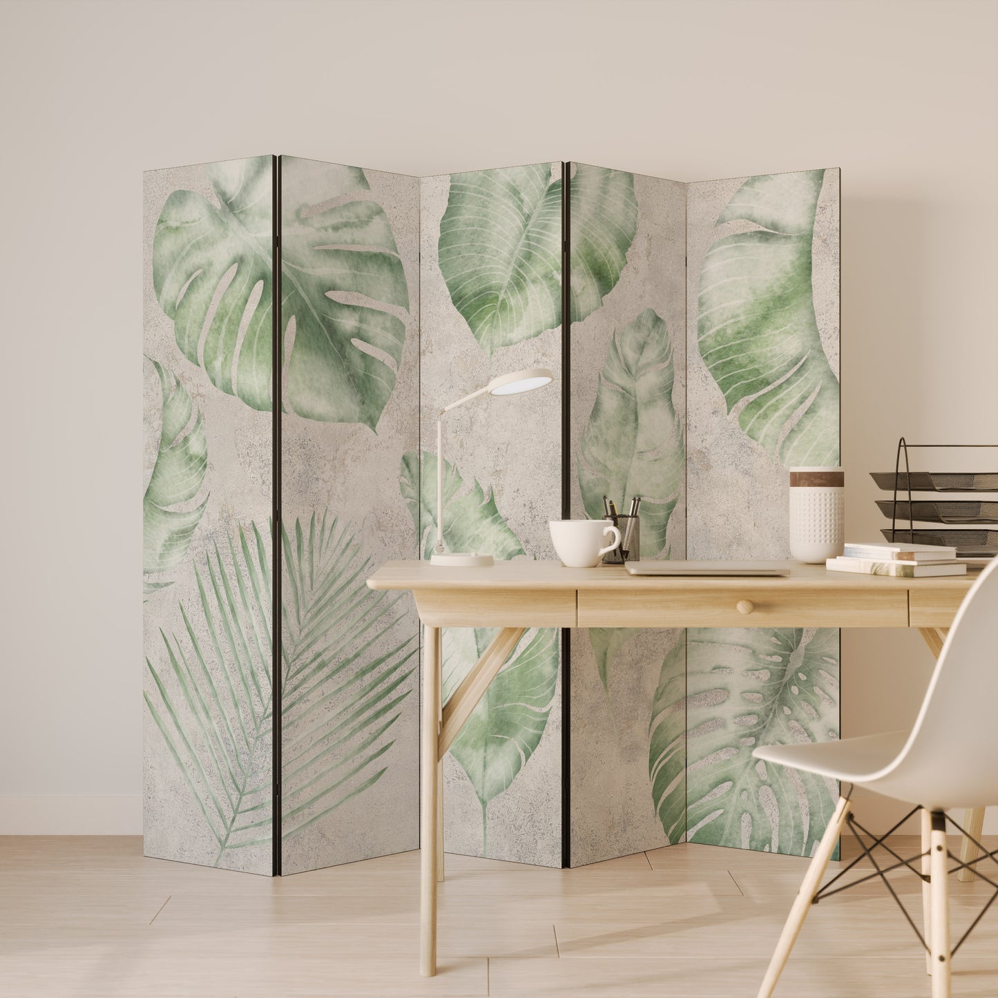LUSH LEAF WHISPERS Decorative 5-Panel Room Divider